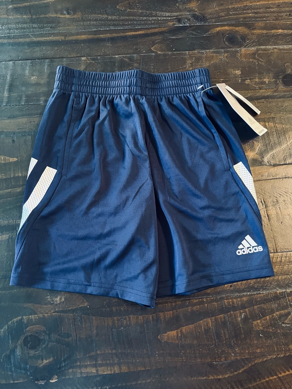 Adidas Boys' “NEW” Navy Blue Athletic Shorts 8 (S)